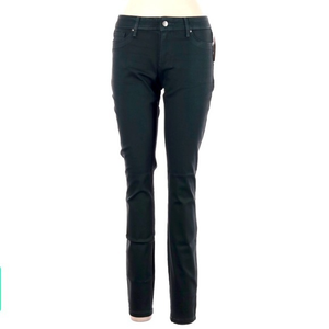 Jessica Simpson 6/28 dark green super skinny “coated denim”‎ mid-rise jeans